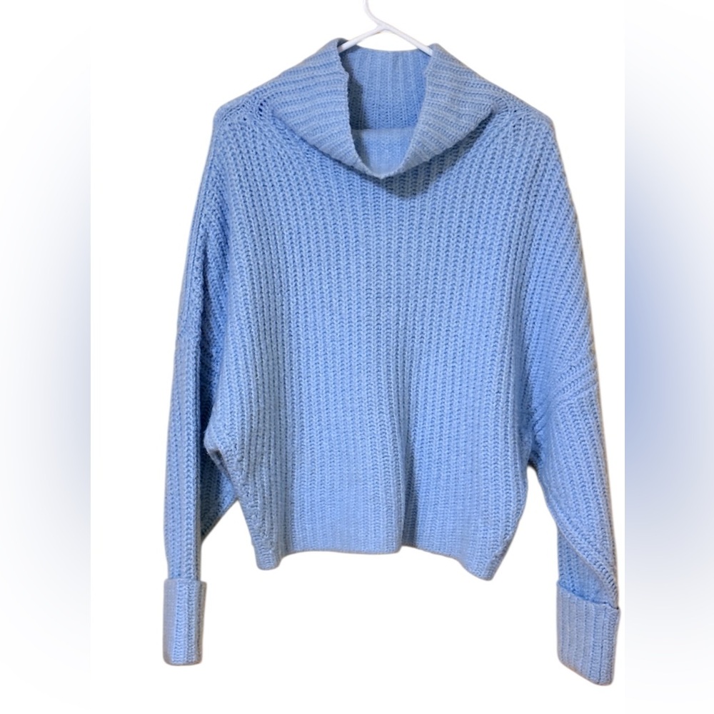 Maeve Anthropologie Alpaca Yak Knit Cropped Sweater XS Batwing Mock Neck
